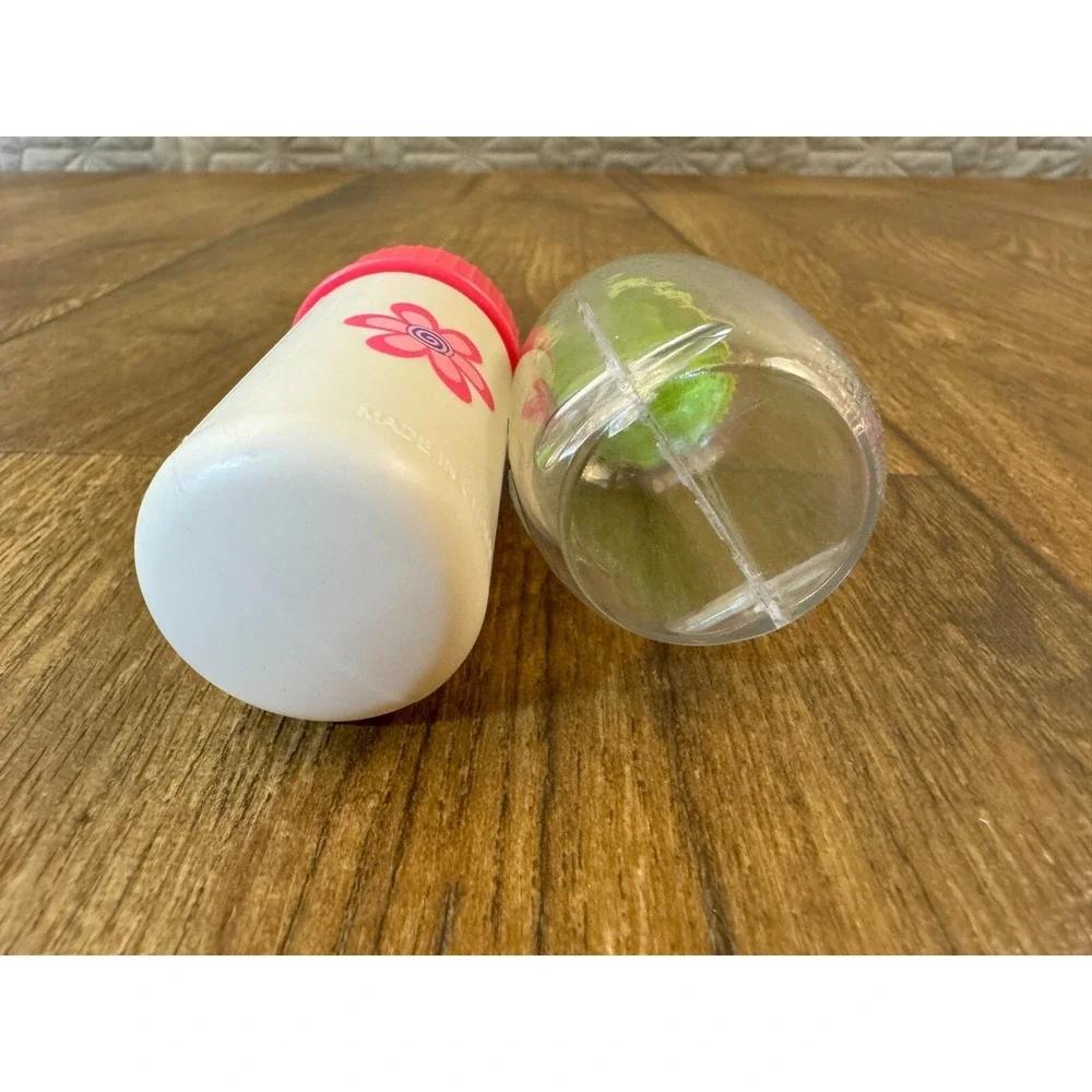 Cabbage Patch‎ Doll Baby Bottle Sippy Cup Replacements Pink Flowers Clear Green